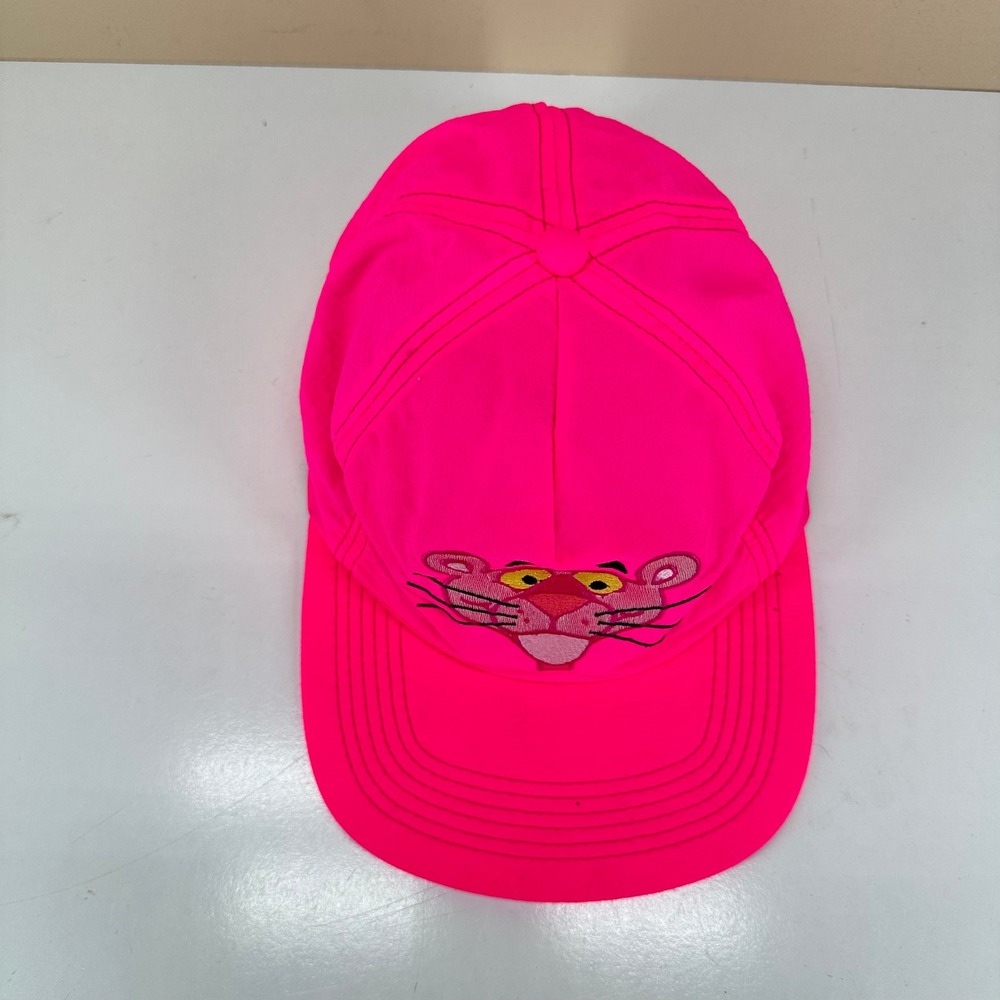 Vintage Pink Panther Hat Adjustable Neon Snapback Made In USA Embroidered 90s - Picture 5 of 7